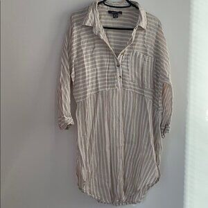 🌺 Light striped shirt dress Primark size XS